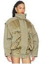 view 3 of 5 Batwing Two Pockets Twill Bomber in Vert Pale