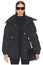 view 2 of 5 High Collar Belted Puffer Coat in Noir
