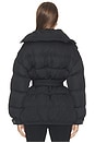 view 5 of 5 High Collar Belted Puffer Coat in Noir