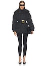 view 6 of 5 High Collar Belted Puffer Coat in Noir