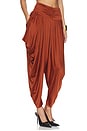 view 2 of 6 Pleated Fluid Jersey Shiny Pant in Rouge Ocre