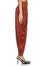 view 3 of 6 Pleated Fluid Jersey Shiny Pant in Rouge Ocre