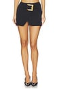 view 1 of 6 Belted Grain De Poudre Mini Skirt in Black