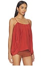 view 2 of 4 Thin Straps Draped Crepe Top in Rouge Ocre