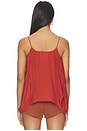 view 3 of 4 Thin Straps Draped Crepe Top in Rouge Ocre