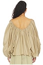 view 3 of 4 Draped Cotton Blouse in Beige Foncé in Beige Fonc?
