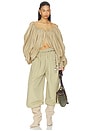 view 4 of 4 Draped Cotton Blouse in Beige Foncé in Beige Fonc?