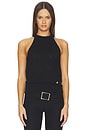 view 1 of 5 Halterneck Quilted Light Wool Top in Black