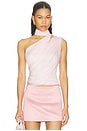 view 1 of 4 Cross Neck Draped Fluid Jersey Top in Beige Poudr