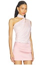 view 2 of 4 Cross Neck Draped Fluid Jersey Top in Beige Poudr