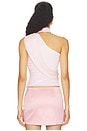 view 3 of 4 Cross Neck Draped Fluid Jersey Top in Beige Poudr