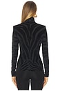 view 3 of 5 Buttoned Bouclette Zebra Top in Black