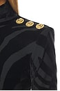 view 5 of 5 Buttoned Bouclette Zebra Top in Black