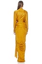 view 4 of 3 Open Neck Draped Viscose Jersey Top in Orange-Moutarde