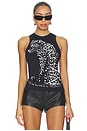 view 1 of 4 Leopard Print Tank Top in Noir & Blanc
