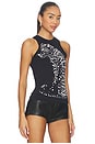 view 2 of 4 Leopard Print Tank Top in Noir & Blanc