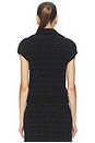 view 3 of 5 Zipped Short Sleeve Tweed Top in Noir