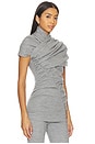 view 2 of 5 Short Sleeve Draped Top in Gris Chin? Clair