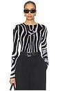 view 1 of 4 Zebra Bodycon Top in Noir & Blanc