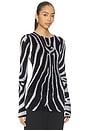 view 2 of 4 Zebra Bodycon Top in Noir & Blanc