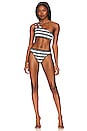 view 1 of 4 MAILLOT DE BAIN 2 PIÈCES ONE SHOULDER in White & Black