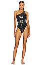 view 1 of 5 One Shoulder One Piece Swimsuit in Black