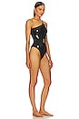 view 3 of 5 One Shoulder One Piece Swimsuit in Black