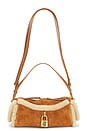 view 1 of 4 SAC À BANDOULIÈRE SMALL PULSE SUEDE & SHEARLING in Beige Clair & Camel Fonc?