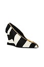 view 3 of 6 Zebra Pump Zip Wedge in Noir & Blanc