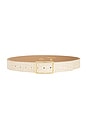 view 1 of 3 Milla Croco Luster Belt in Light Sand Gold