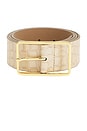 view 3 of 3 Milla Croco Luster Belt in Light Sand Gold