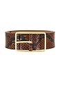 view 3 of 3 Milla Python Belt in Cognac & Gold