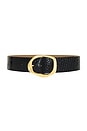 view 1 of 3 Edmond Croco Belt in Black & Gold