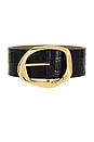view 3 of 3 Edmond Croco Belt in Black & Gold