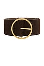 view 3 of 3 Molly Suede in Chocolate & Gold