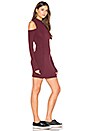 view 2 of 3 Cold Shoulder Mini Dress in Burgundy