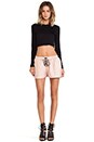 view 4 of 4 BLQ Basics Faux Leather Shorts in Nude