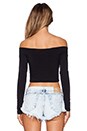 view 3 of 3 Off the Shoulder Crop Top in Black