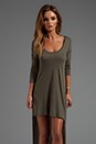 view 1 of 5 Open Back High Low Dress in Military Green