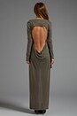 view 4 of 5 Open Back High Low Dress in Military Green