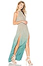 view 2 of 3 Slit Halter Dress in Capri Ombre