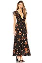 view 2 of 3 Deep V Maxi in Black & Rust Floral
