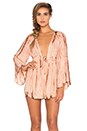view 1 of 4 Boho Sleeve Deep V Romper in Agave Sunset