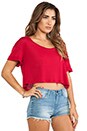 view 2 of 5 Endless Summer Crop Tee in Berry