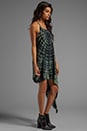view 3 of 6 Asymmetrical Light Low Dress in Green Python