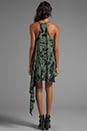 view 4 of 6 Asymmetrical Light Low Dress in Green Python