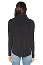 view 3 of 4 Plush Rib Funnel Neck Pullover Sweater in Black