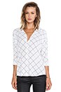 view 1 of 5 Crepe Oversized Blouse in Grid Print