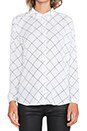 view 4 of 5 Crepe Oversized Blouse in Grid Print