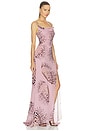 view 2 of 3 ROBE PRINT COWL NECK in Cameo Rose & Brown